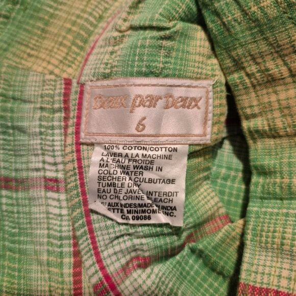 Deux par Deux girls green plaid hat size 6 EUC - Picture 4 of 4